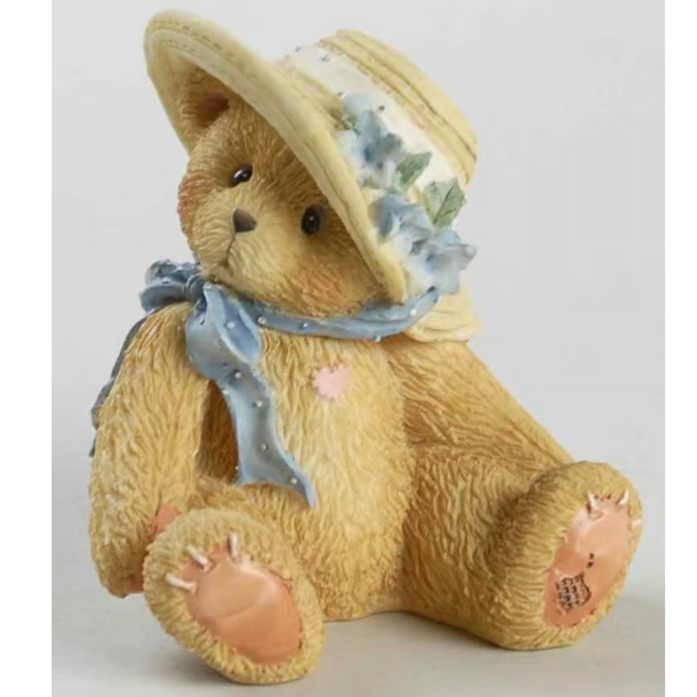 Cherished Teddies Tan Bear with Blue Accents Christy